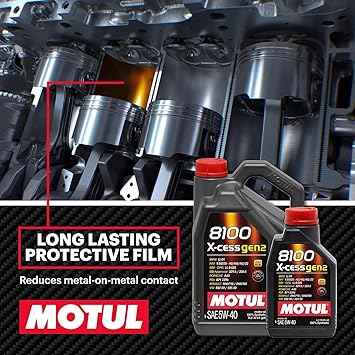 Motul 109774 8100 X-Cess Gen2 5W-40 100% Synthetic Motor Oil 1-Liter Bottle