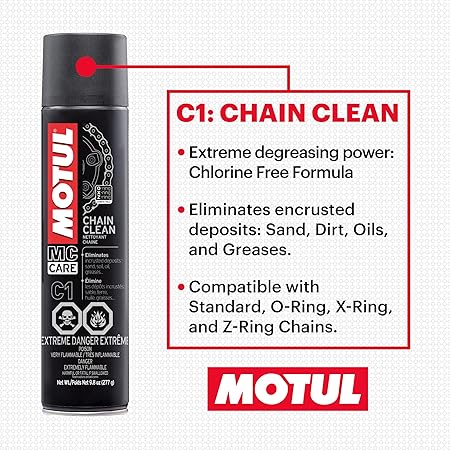 MOTUL 109767 Motorcycle Chain Clean Lube Kit C1 C2 Complete MC Care System Road Street