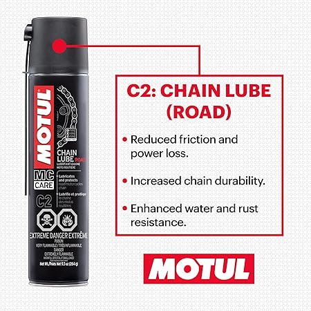 MOTUL 109767 Motorcycle Chain Clean Lube Kit C1 C2 Complete MC Care System Road Street