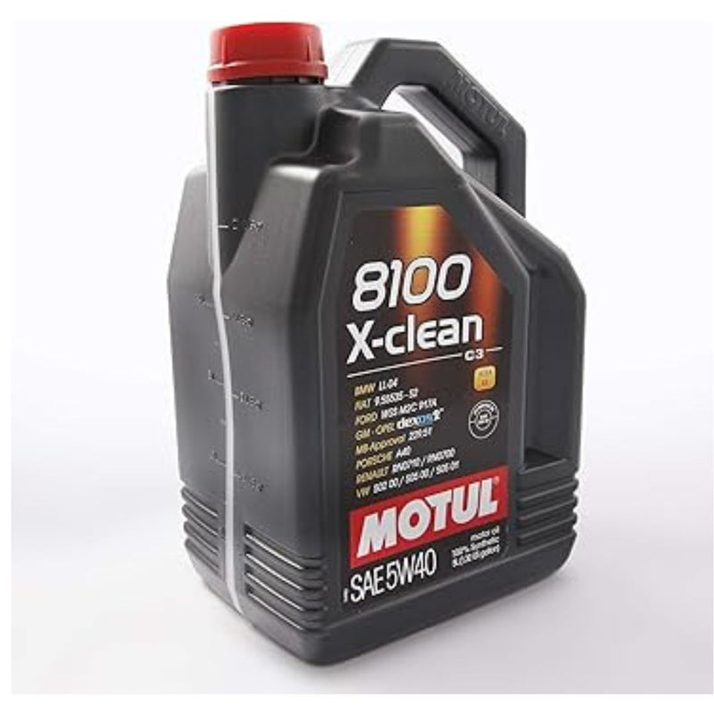 Motul 8100 X-clean 5W40 100% Synthetic Motor Oil 5 Liters (102051)