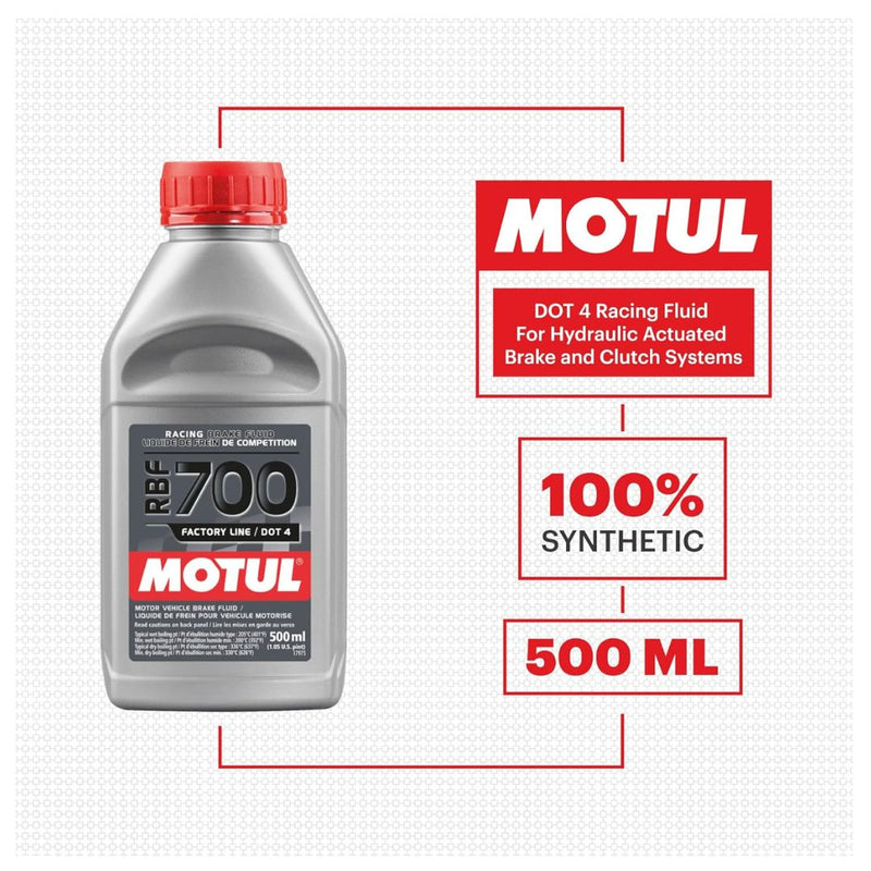 Motul 111257 RBF 700 Factory Line Brake Racing Fluid Full Synthetic DOT 4 High Performance Extreme Temperature