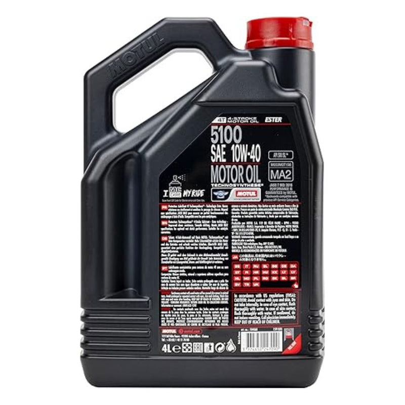 Motul Aceite 4T 5100 10W40 4 Stroke Synthetic Blend Motor Oil 4L