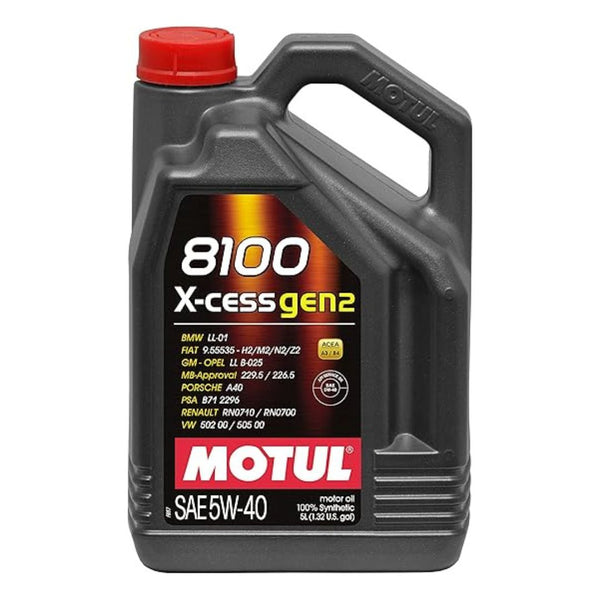 MOTUL 8100 X-CESS GEN2 5W-40 5 Liter Premium Engine Oil 100% Synthetic