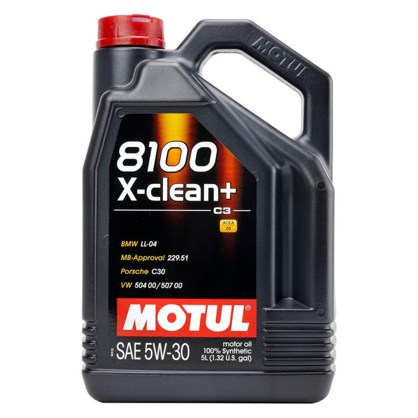 Motul 8100 X-Clean+ 5W30 100% Synthetic Engine Oil 5 Liter (106377)