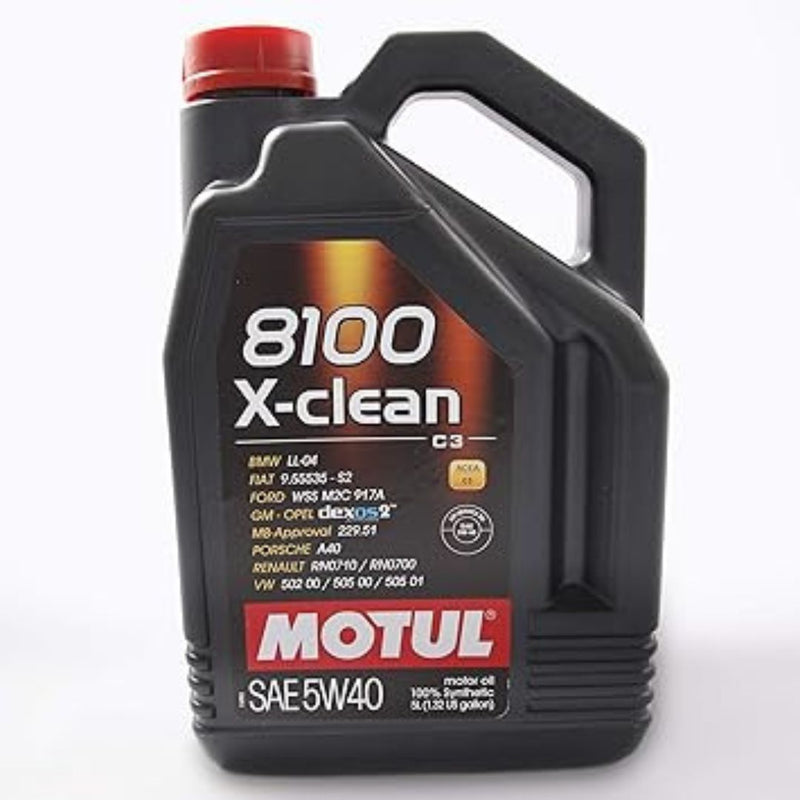 Motul 8100 X-clean 5W40 100% Synthetic Motor Oil 5 Liters (102051)