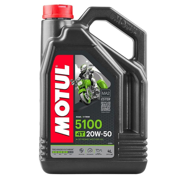 Motul 109945 5100 4T 4 Stroke Technosynthese Oil - 20W50-4 L.