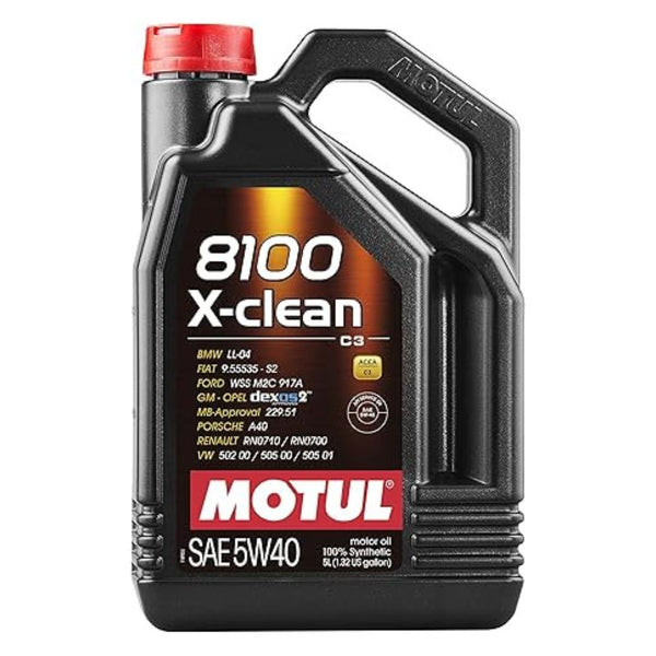 Motul 8100 X-clean 5W40 100% Synthetic Motor Oil 5 Liters (102051)